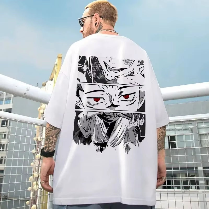 2025 New Harajuku Cotton Short Sleeve Japanese Anime Printed T-Shirt for Men and Women Manga Top Summer Casual T-Shirt
