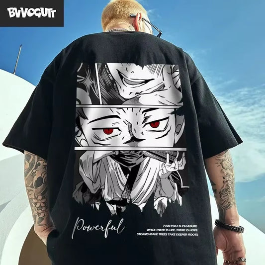 2025 New Harajuku Cotton Short Sleeve Japanese Anime Printed T-Shirt for Men and Women Manga Top Summer Casual T-Shirt