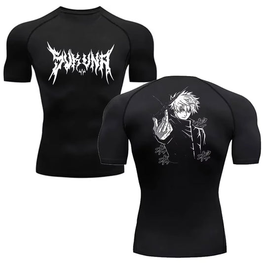 Men'S Summer Fitness Gym Sports Running T-Shirt New Hot Selling Anime Jujutsu Kaisen Compression Shirt Short Sleeve S-3XL