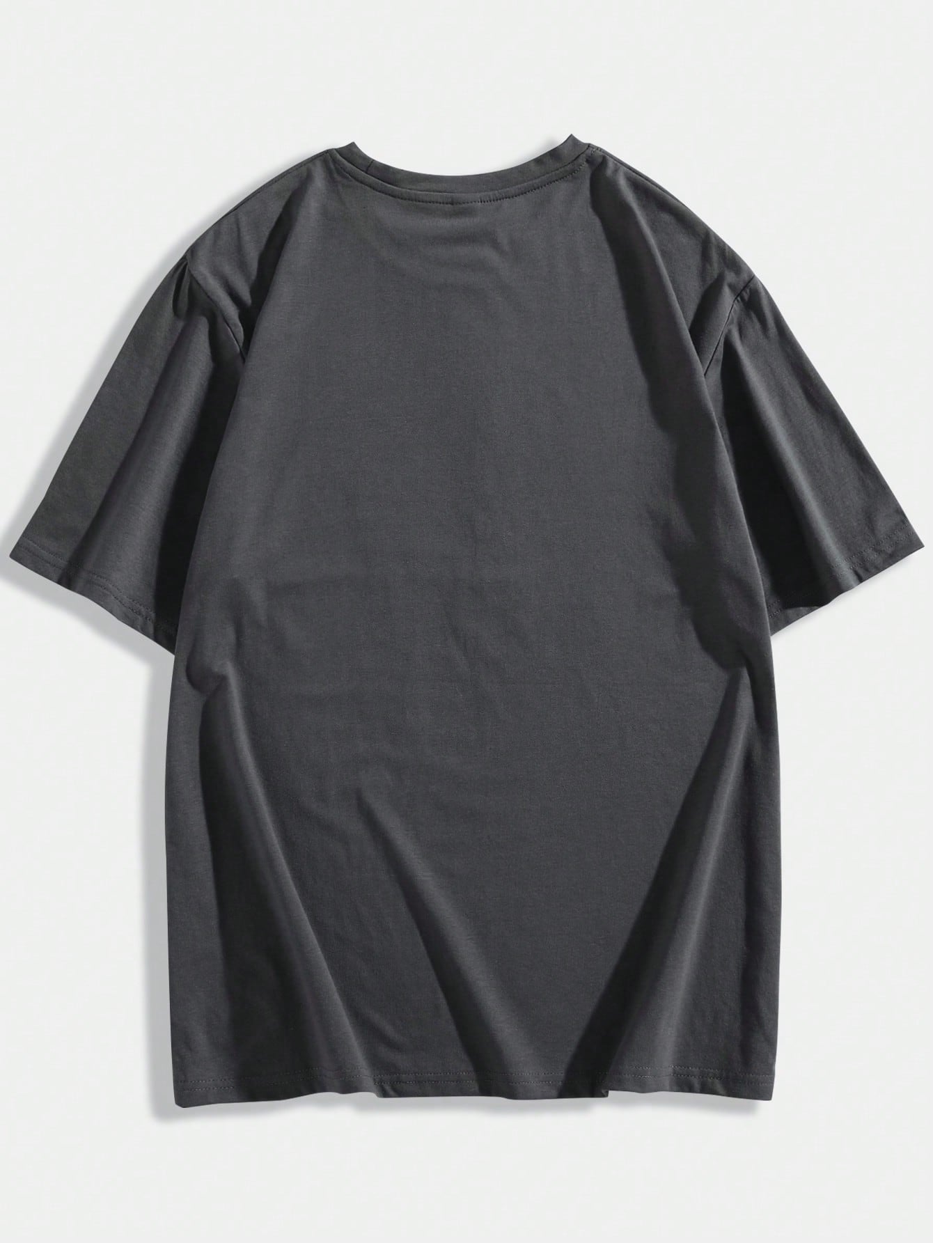 ROMWE MEN Academia Men Cotton Skull & Slogan Graphic Tee, School