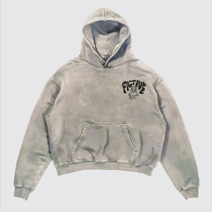 Street Y2K Letter Printed Long-Sleeved Hoodie Couples Hip-Hop Street Punk Wind Loose Fashion Oversized Hoodies Harajuku Goth Top