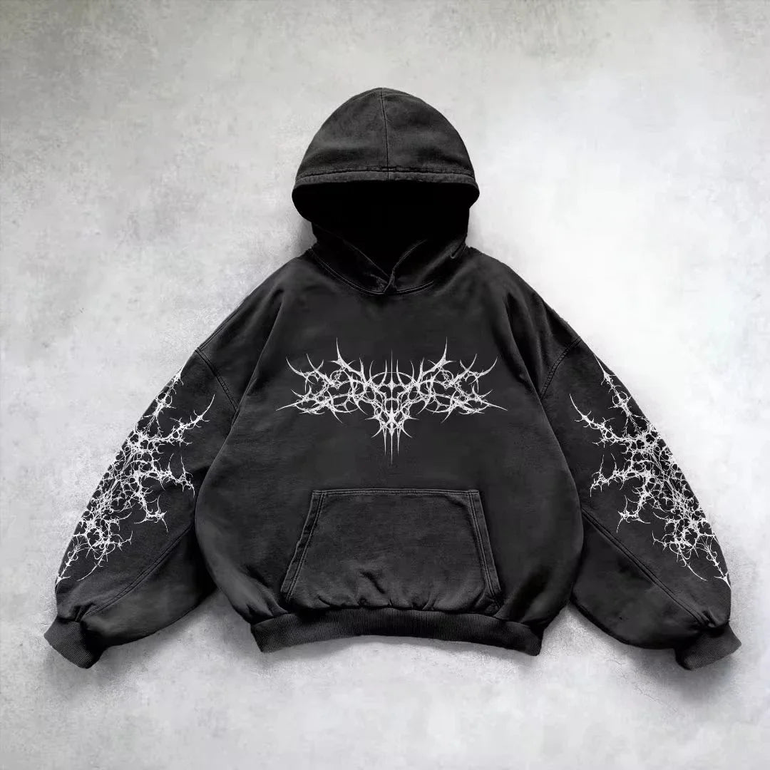 American Y2K New Fashion Trend Fleece Padded Zipper Hoodie Women Street Hip Hop Joker Loose Sweatshirt Couple Casual Punk Hoodie