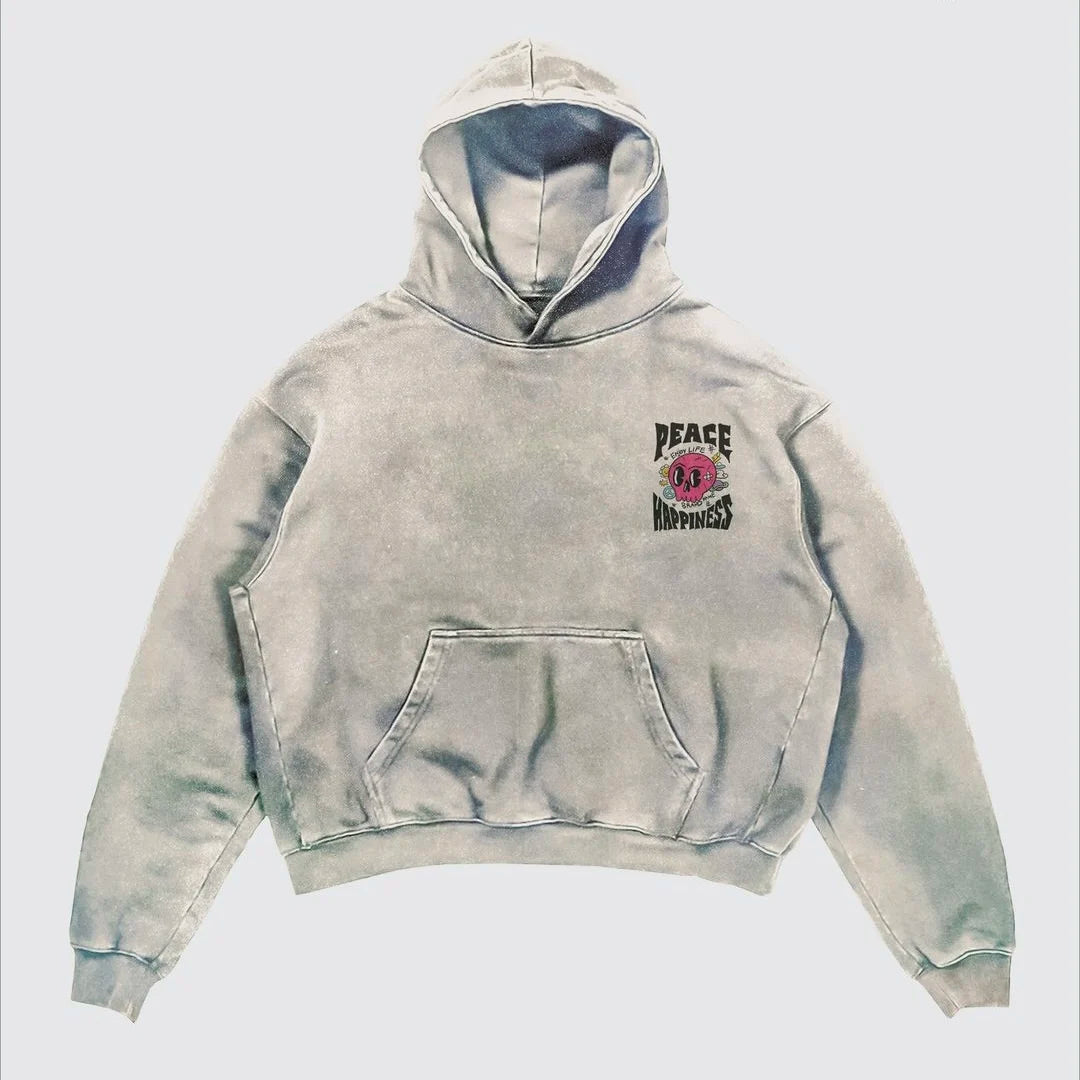 Street Y2K Letter Printed Long-Sleeved Hoodie Couples Hip-Hop Street Punk Wind Loose Fashion Oversized Hoodies Harajuku Goth Top