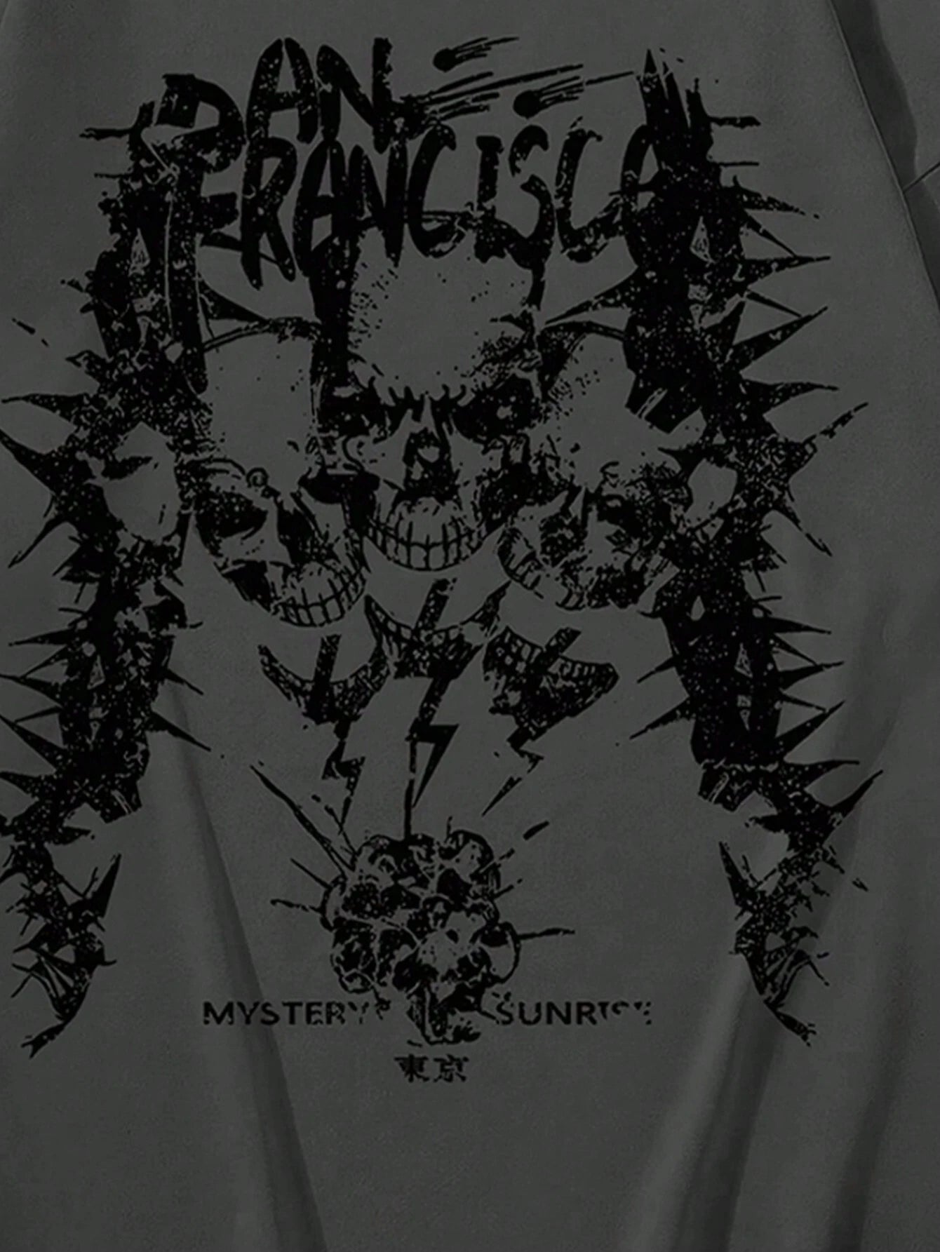 Manfinity Dauomo Men'S Casual Skull & Letter Print Colorblock Long Sleeve Mock Layer T-Shirt, Spring Autumn, Fall