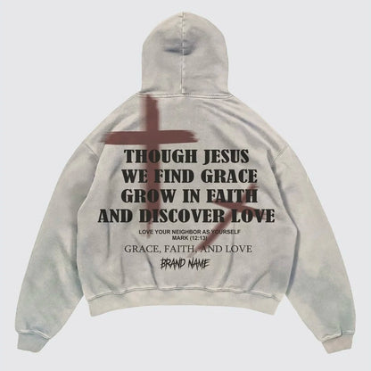 Street Y2K Letter Printed Long-Sleeved Hoodie Couples Hip-Hop Street Punk Wind Loose Fashion Oversized Hoodies Harajuku Goth Top
