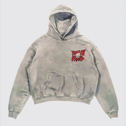 Street Y2K Letter Printed Long-Sleeved Hoodie Couples Hip-Hop Street Punk Wind Loose Fashion Oversized Hoodies Harajuku Goth Top