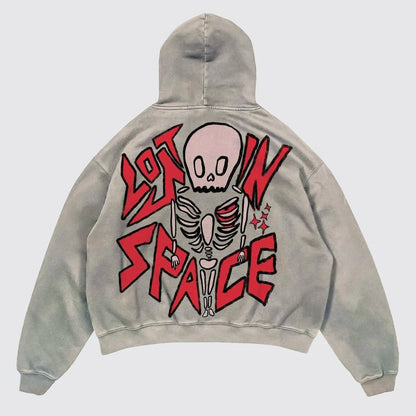 Street Y2K Letter Printed Long-Sleeved Hoodie Couples Hip-Hop Street Punk Wind Loose Fashion Oversized Hoodies Harajuku Goth Top