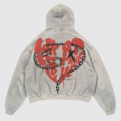 Street Y2K Letter Printed Long-Sleeved Hoodie Couples Hip-Hop Street Punk Wind Loose Fashion Oversized Hoodies Harajuku Goth Top