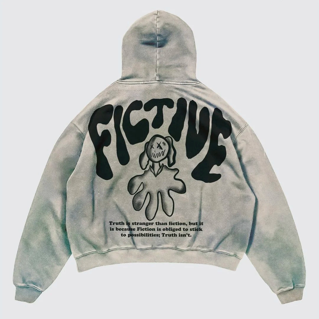 Street Y2K Letter Printed Long-Sleeved Hoodie Couples Hip-Hop Street Punk Wind Loose Fashion Oversized Hoodies Harajuku Goth Top